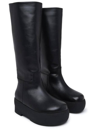 Gia Borghini Black Leather Blend Gia 16 Boots - GIA BORGHINI - BALAAN 2