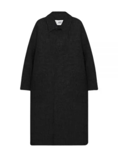 Oversized Wool Single Coat Black - AMI - BALAAN 2