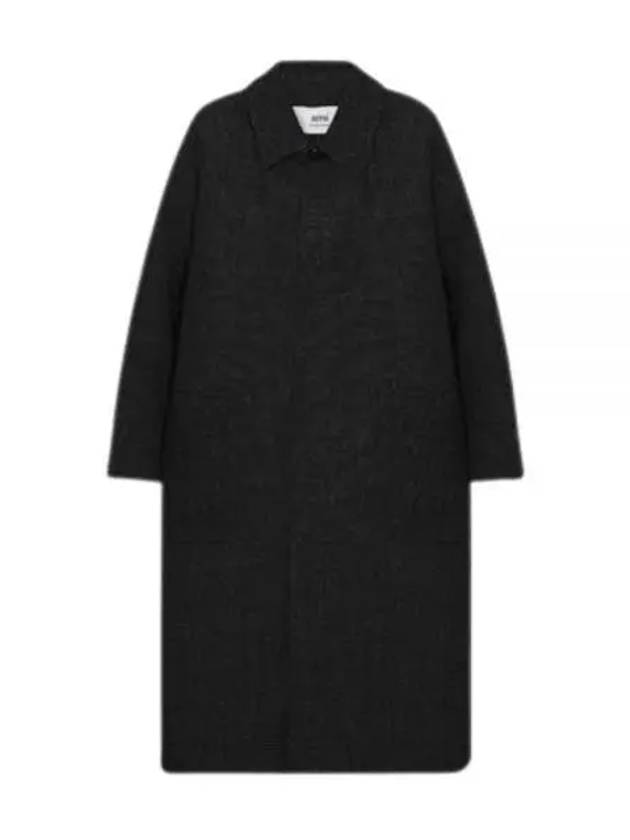 Oversized Wool Single Coat Black - AMI - BALAAN 2