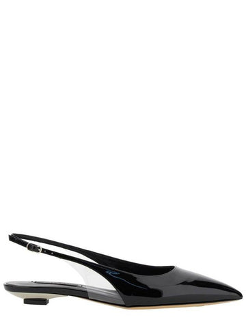 'Miniblade Tiffany' Black Slingback Ballet Shoes In Patent Leather Woman - CASADEI - BALAAN 1