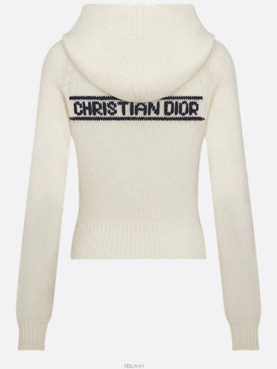 DiorAlps Hooded Sweater White Wool Cashmere Knit Navy - DIOR - BALAAN 2