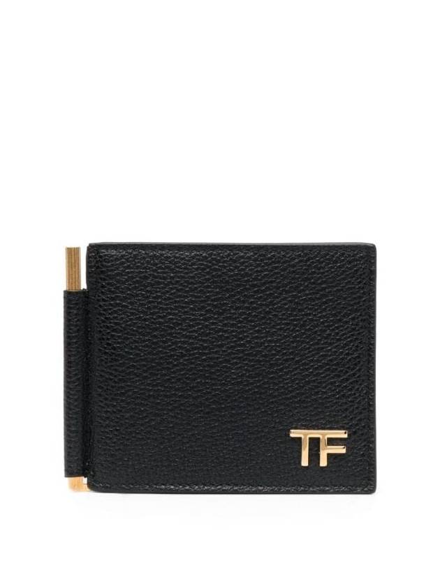 Money Clip Leather Card Holder Black - TOM FORD - BALAAN 1