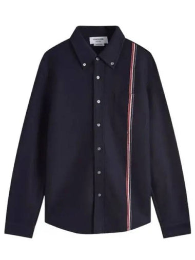 Knitted Cotton Shirt Jacket MJT497A J0139 415 - THOM BROWNE - BALAAN 1