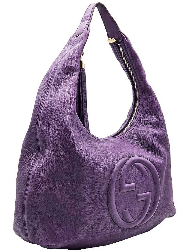 Gucci 282304 Purple Togo Leather Tassel Hobo Bag - GUCCI - BALAAN 3