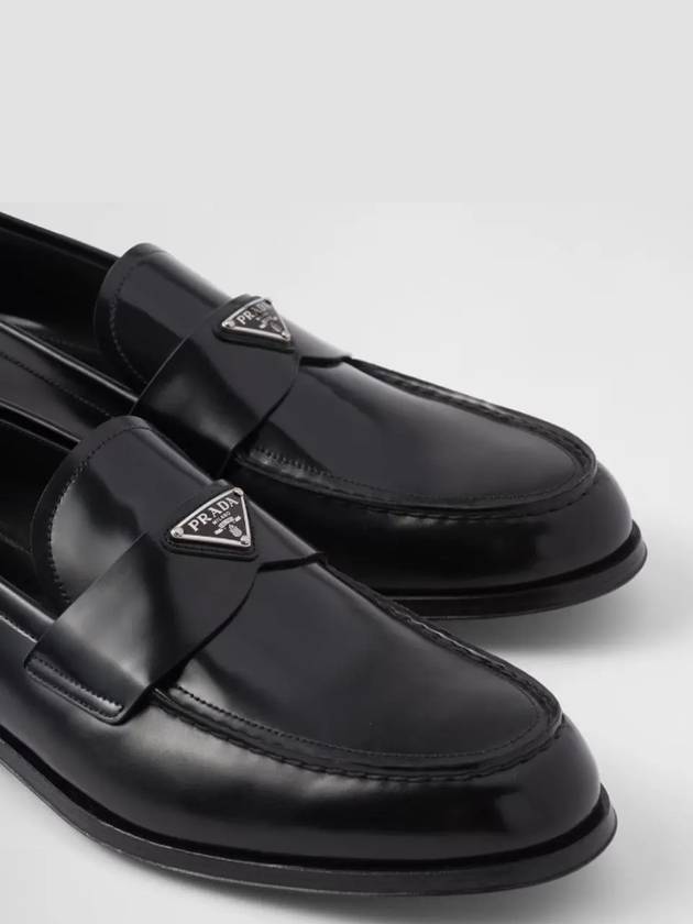 Brushed Leather Loafers Black - PRADA - BALAAN 6