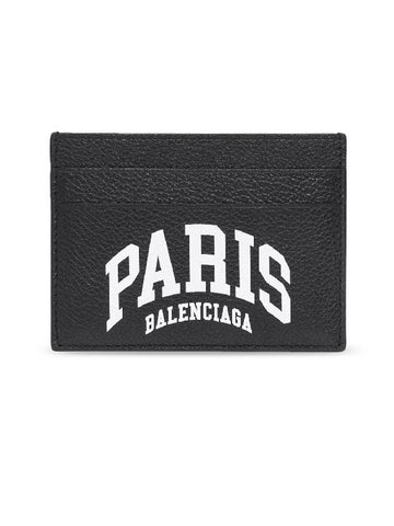 City Paris Print Leather Card Wallet Black - BALENCIAGA - BALAAN 1