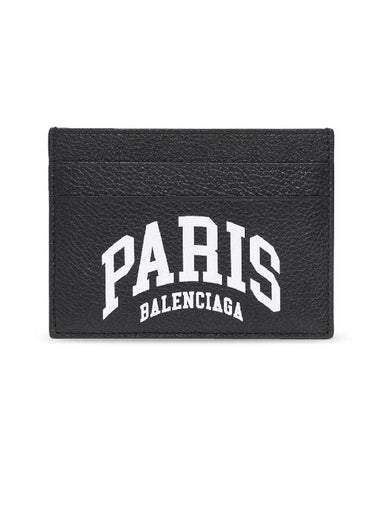 City Paris Printed Leather Card Holder Black - BALENCIAGA - BALAAN 1