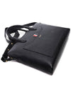 Pebble Grain Leather Slim Briefcase Black - THOM BROWNE - BALAAN 6