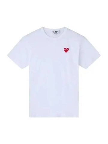 Comme des Gar ons Heart Logo Patch Short Sleeve Black White P1T108 - COMME DES GARCONS - BALAAN 1