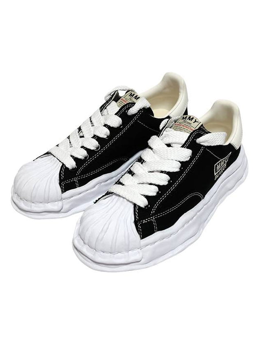 Blakey OG Sole Canvas Low Top Sneakers Black White - MAISON MIHARA YASUHIRO - BALAAN 2