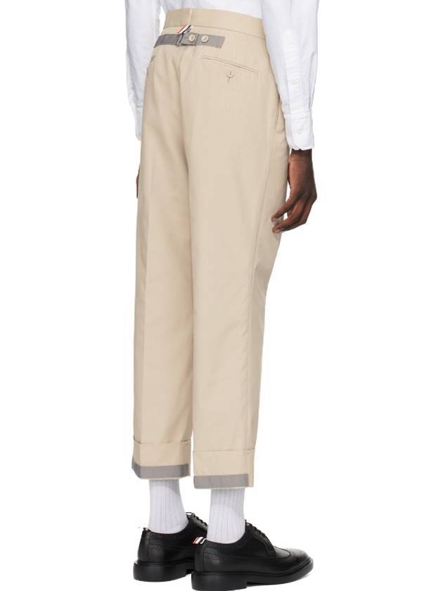 Typewriter Classic Backstrap Straight Pants Beige - THOM BROWNE - BALAAN 4