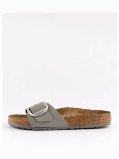 Madrid Big Buckle Nubuk Leather Slippers Grey - BIRKENSTOCK - BALAAN 2