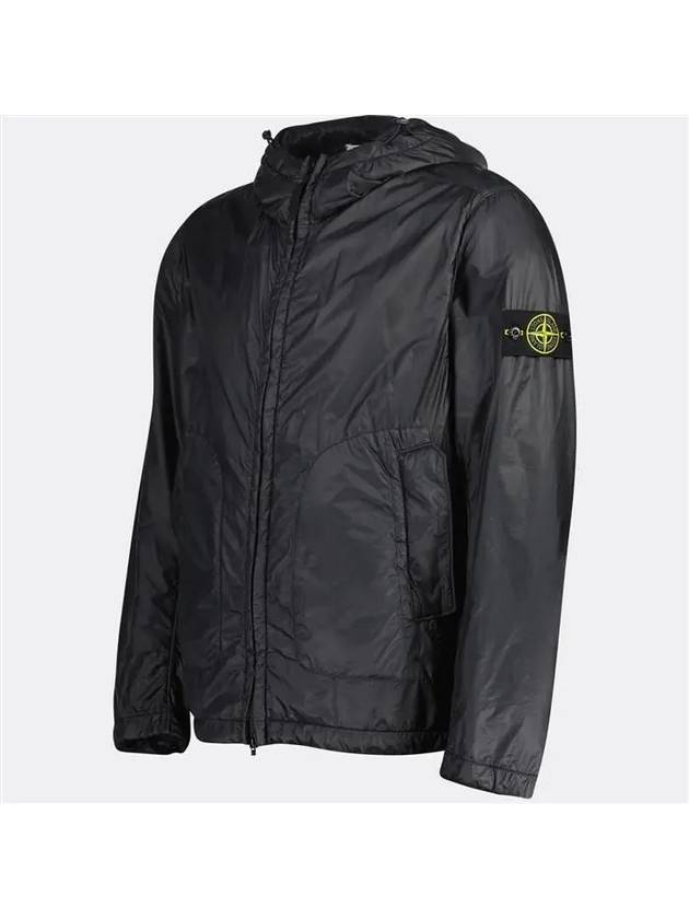 Garment Dyed Micro Yarn Hooded Jacket Black - STONE ISLAND - BALAAN 3