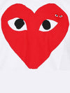 Men's Black Eye Red Double Heart Short Sleeve T-Shirt P1 T026 1 White - COMME DES GARCONS - BALAAN 8