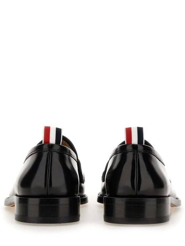 Pleated Leather Penny Loafers Black - THOM BROWNE - BALAAN 4