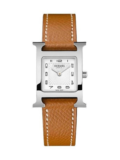 Heure H Leather Band Watch Brown - HERMES - BALAAN 2