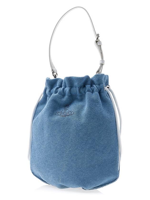 Canvas Drawstring Bucket Shoulder Bag Light Blue - VIVIENNE WESTWOOD - BALAAN 3