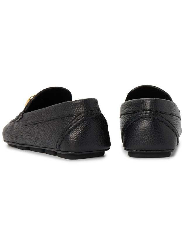 Gold V Logo Loafers Black - VALENTINO - BALAAN 7