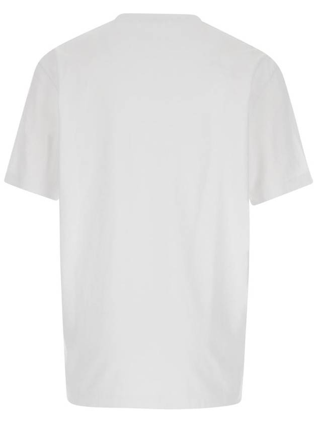 White T-Shirt With Logo Lettering In Cotton Man - DSQUARED2 - BALAAN 2