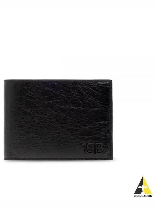 Monaco Square Folded Half Wallet Black - BALENCIAGA - BALAAN 2