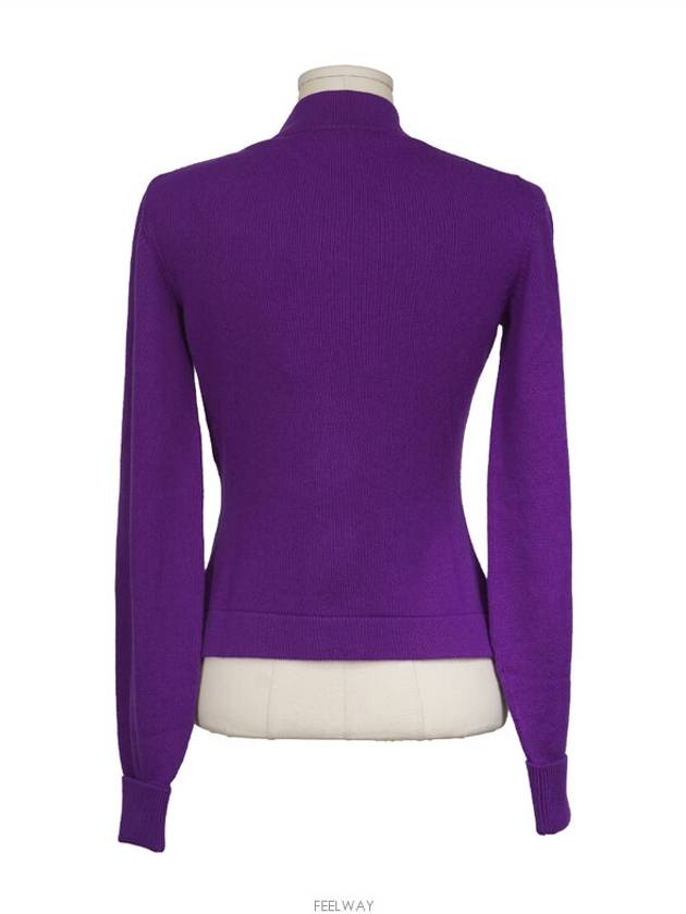 Cashmere crystal button cardigan purple 36 74242 - CHANEL - BALAAN 4