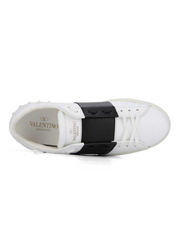 Men's Hidden Open Band Low Top Sneakers White Black - VALENTINO - BALAAN 1