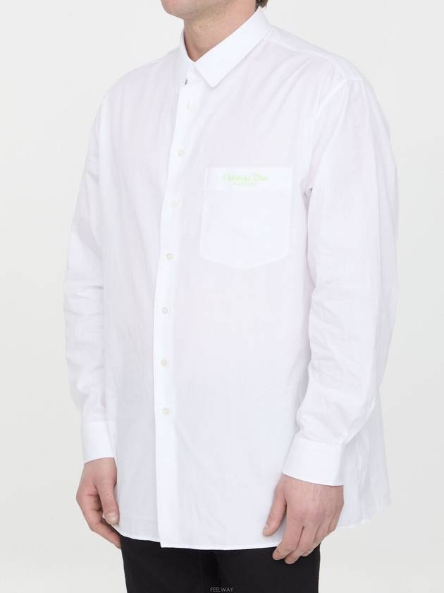 Cotton Long Sleeve Shirt White - DIOR - BALAAN 3