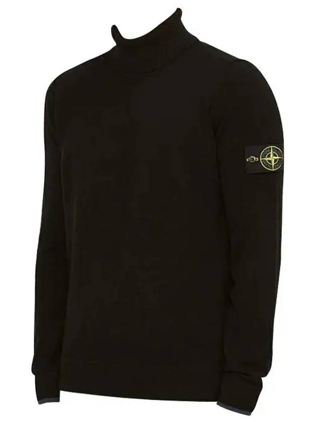 Wappen Patch Wool Turtleneck Black - STONE ISLAND - BALAAN 4