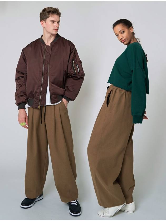 slung wide pants beige - ATHPLATFORM - BALAAN 3