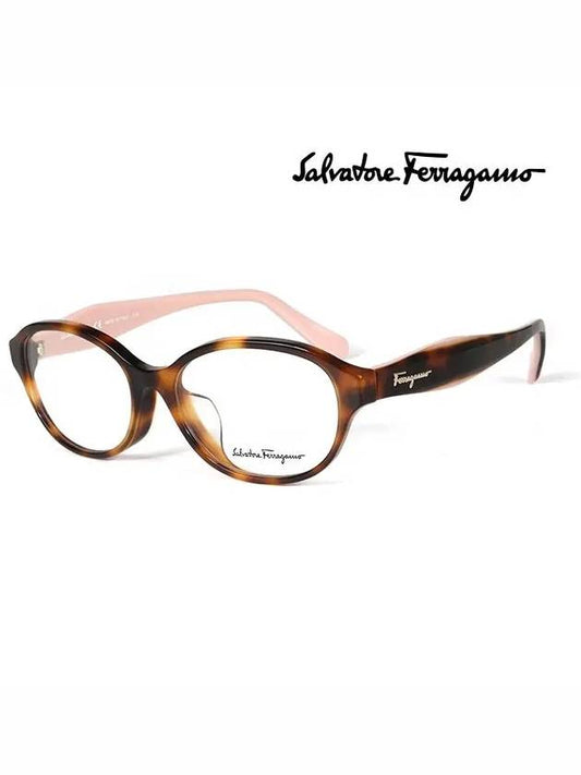 Eyewear Oval Acetate Eyeglasses Brown - SALVATORE FERRAGAMO - BALAAN 2