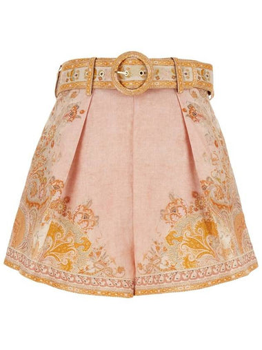 'Tuck' Multicolor Shorts With Pences And All-Over Floral Print In Linen Blend Woman - ZIMMERMANN - BALAAN 1