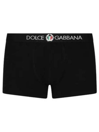 Emblem Decoration Two-Way Stretch Jersey Regular Fit Boxer Briefs Black - DOLCE&GABBANA - BALAAN 2