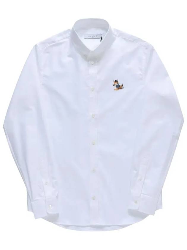 Dressed Fox Patch Relaxed Long Sleeve Shirt White - MAISON KITSUNE - BALAAN 6