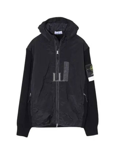 PrimaLoft-TC Knit Nylon Zip Up Hoodie Black - STONE ISLAND - BALAAN 2