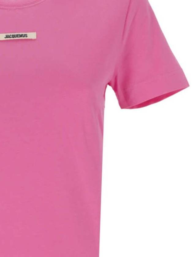 Le Gros Grain Short Sleeve T-Shirt Pink - JACQUEMUS - BALAAN 3