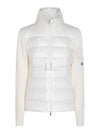 Women's Padded Wool Cardigan White - MONCLER - BALAAN 2