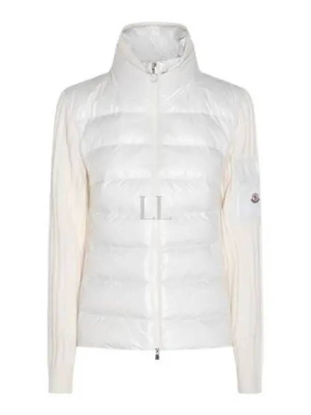 Women's Padded Wool Cardigan White - MONCLER - BALAAN 2