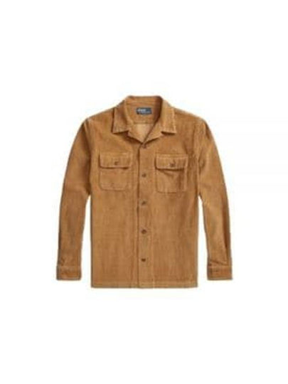 Corduroy Cotton Shirt Camel - POLO RALPH LAUREN - BALAAN 2