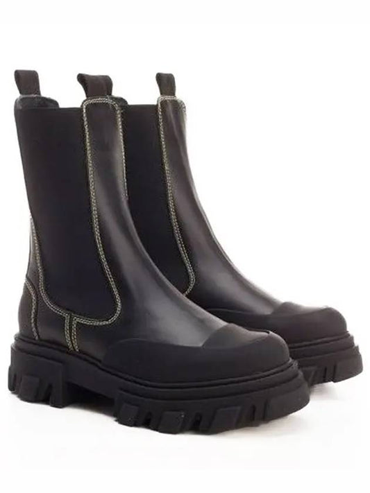 Mid Chelsea leather boots black S1910 099 - GANNI - BALAAN 1