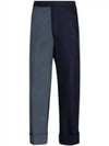 Fun-Mix Shetland Low Rise Backstrap Straight Pants Navy - THOM BROWNE - BALAAN 2