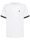 Louver Embossed Logo Cuff Sleeve Cotton T Shirt White 8C00026 8390T 001 - MONCLER - BALAAN 1