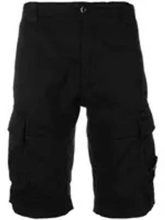 Men's Stretch Satin Cargo Shorts Black - CP COMPANY - BALAAN 2