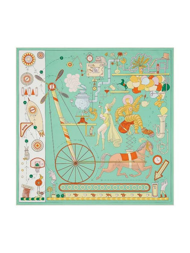 Tea For Two Silk 90 Scarf Jade Green - HERMES - BALAAN 1