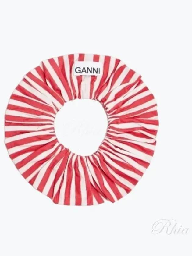 Stripe Cotton Scrunchie Red Fabric - GANNI - BALAAN 2