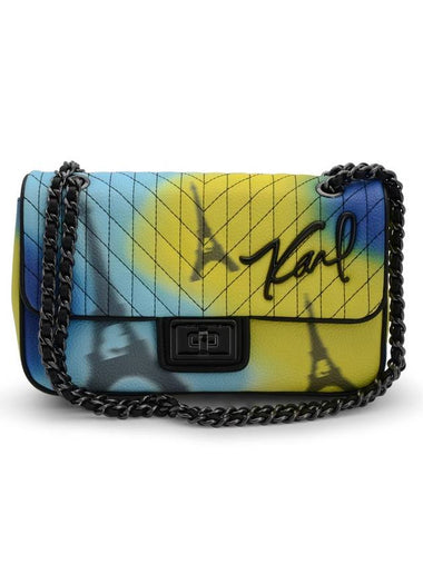 Agynis Eiffel Tower print quilted design flap shoulder bag - KARL LAGERFELD - BALAAN 1