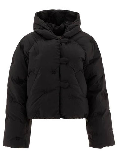 Nylon Tech Puffer Short Padding Black - GANNI - BALAAN 1