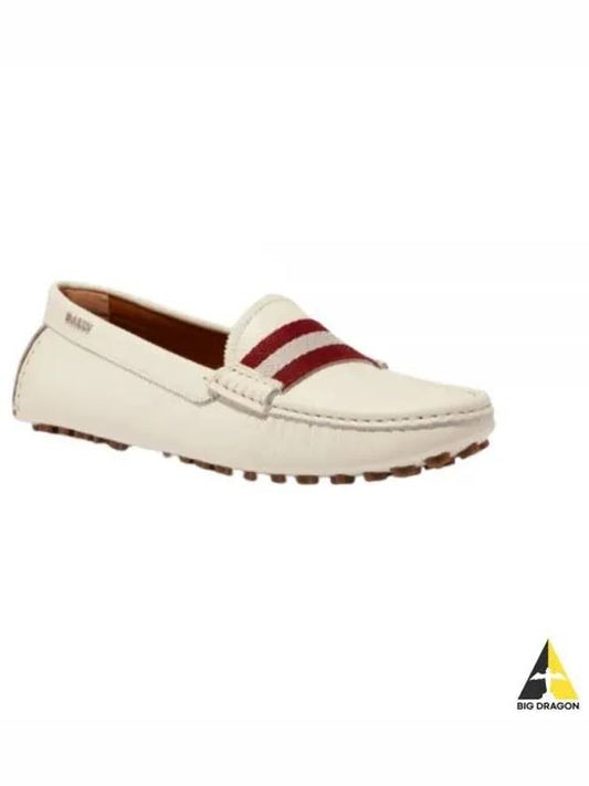 Leather Logo Driving Shoes White - BALLY - BALAAN 2