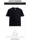 Leather Patch Round Short Sleeve T-Shirt Black - WOOYOUNGMI - BALAAN 3