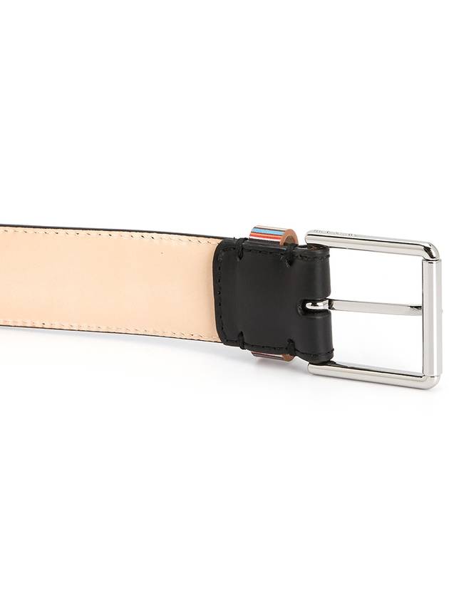 Signature Striped Leather Belt Black - PAUL SMITH - BALAAN 6