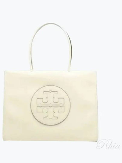 Women's Ella Logo Leather Tote Bag White - TORY BURCH - BALAAN 2